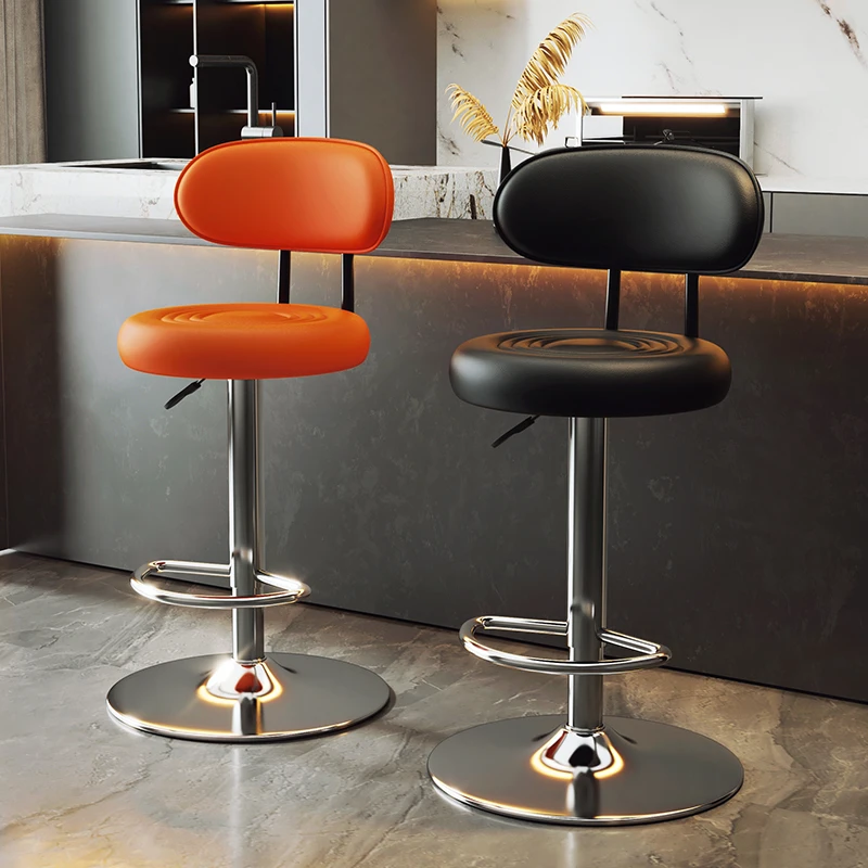Modern Minimalist Round Adjustable Swivel Reception Counter Height Home Luxury Bar Seat Top Bar Stools Kitchen Counter Stool