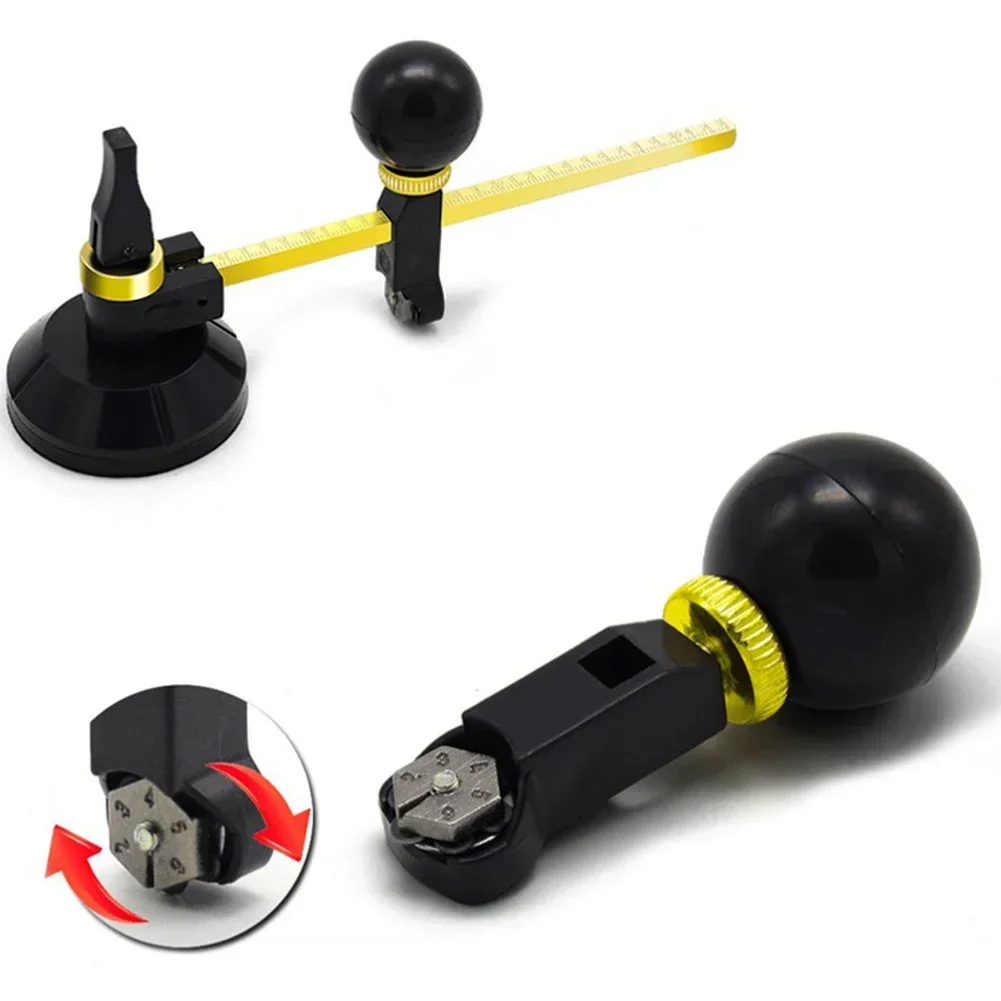 Glass Cutter Round Cutting Tool With Suction Cup Adjustment Compas Type Glass Circular Cutter Multi-Function