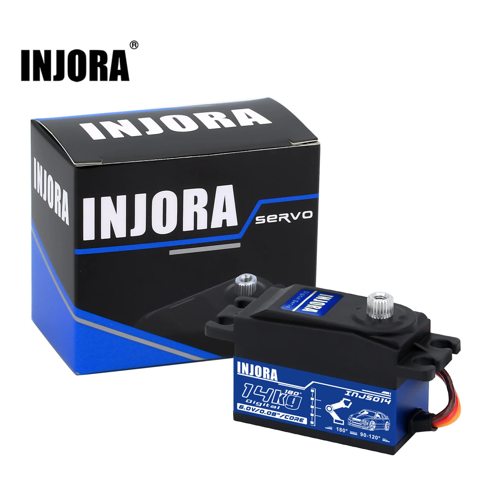 INJORA Metal Gear 14KG INJS014 Servo Digital de perfil bajo para 1/10 RC en carretera Touring Drift Car Tamiya Kyosho modelo de helicóptero