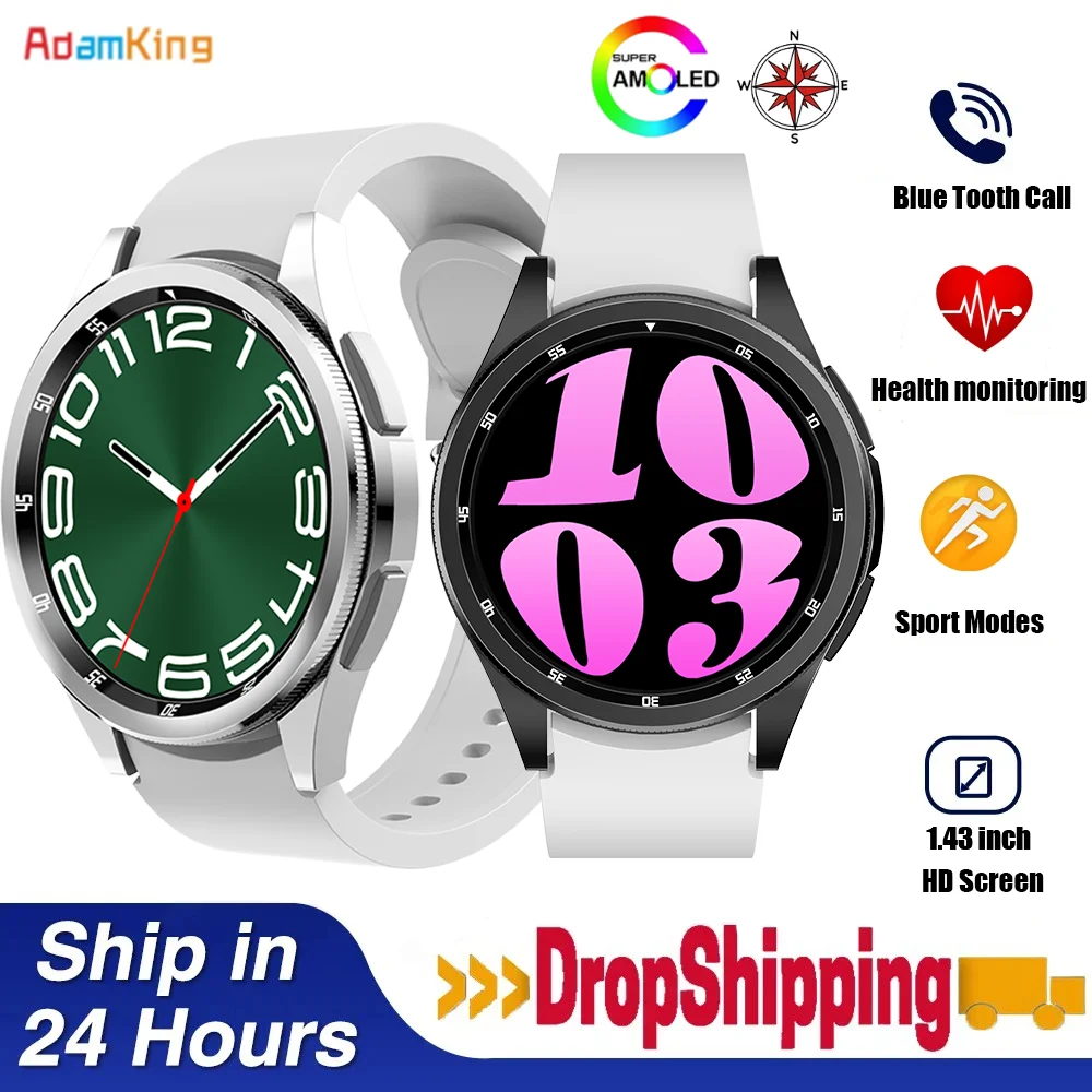 

2024 New 1.43" AMOLED Screen Blue Tooth Call Smartwatch Heart Rate Health Monitoring Compass Watches Sports Music Smart Watch