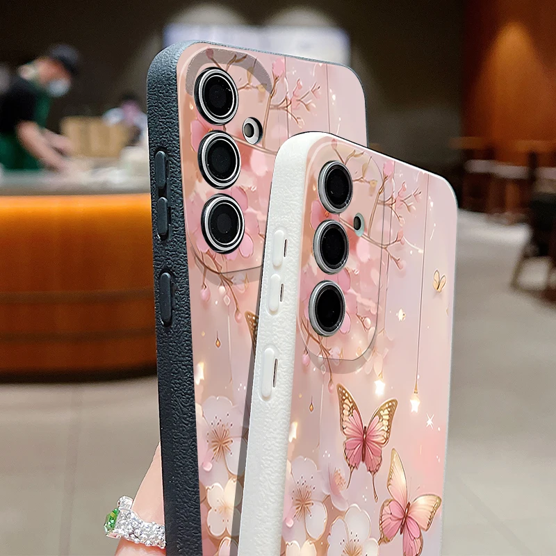 Butterfly Flower Print Soft Silicone Phone Case Cover