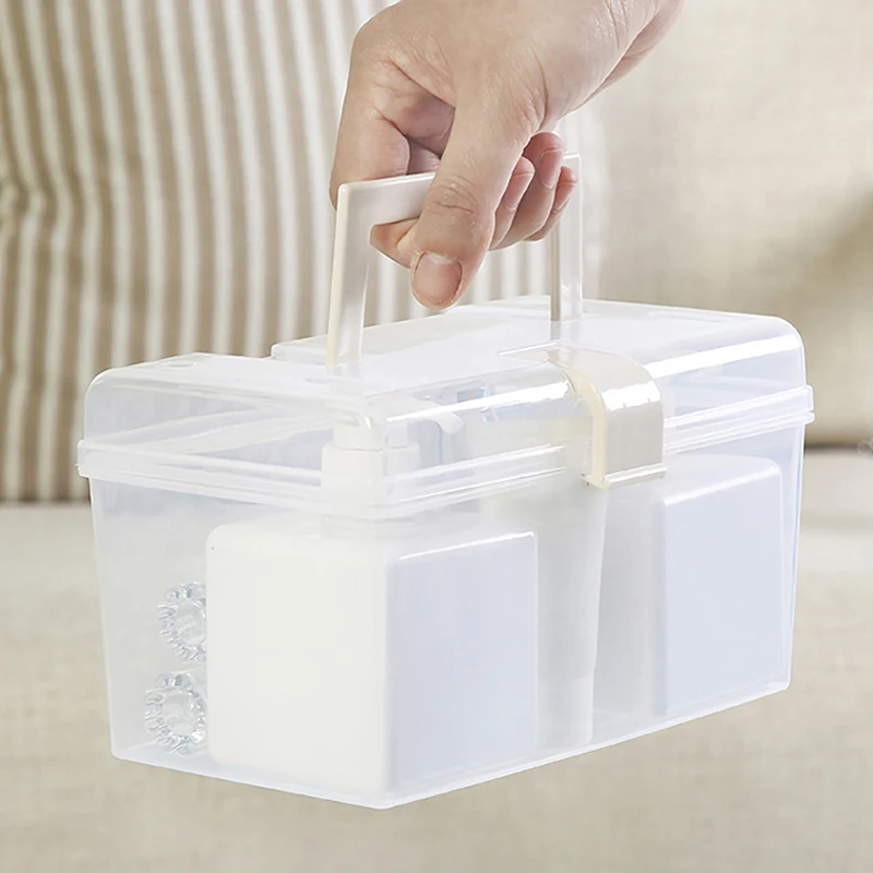 

Бытовая прозрачная коробка для хранения, настольный пластиковый органайзер, коробка для хранения