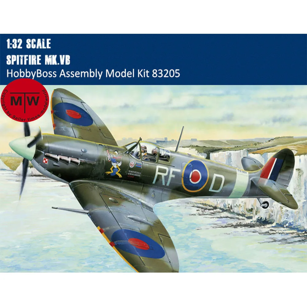 hobbybossプラスチックアセンブリモデルキット、ミリタリー航空機、spitfire-mk-vb、83205、1-32スケール