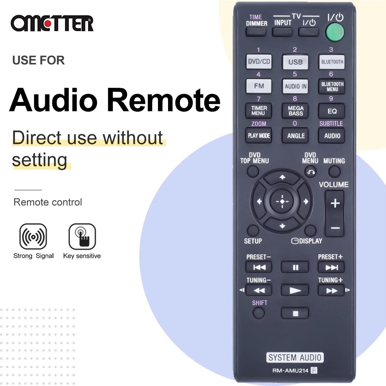 RM-AMU214 RM-AMU142 for Sony Mini HiFi Component System Audio CMT-SBT40D  HCD-SBT40D SS-SBT40D CMT-V50IP New Remote Control
