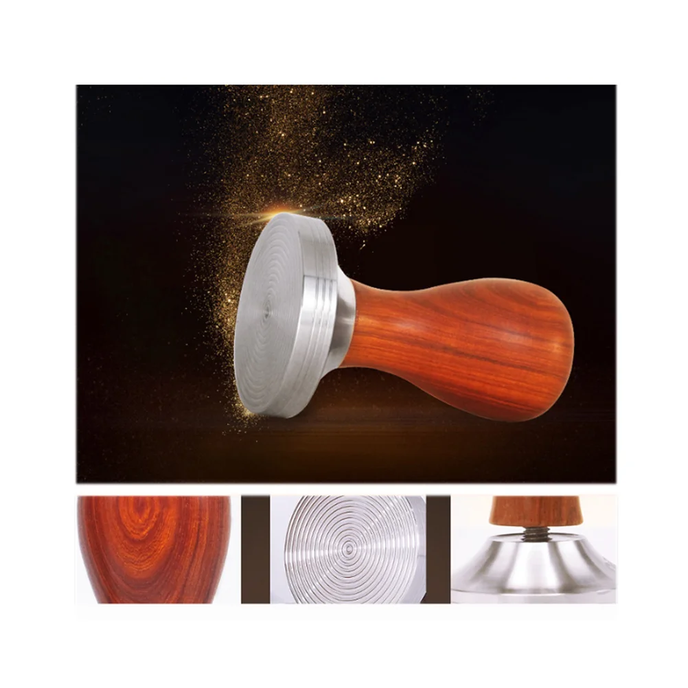 

Coffee Machine Stainless Steel Tamper Pressed Powder 49mm Wooden Handheld Grinder
