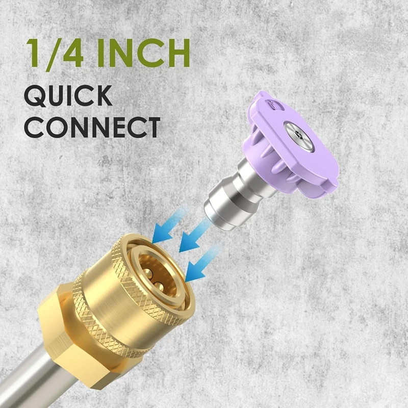 Pressure Washer Low Pressure Mist Nozzle 4-direction water discharge with 1/4 inch Quick Connector Power Washer Tips for Plant 4