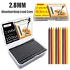 50Pcs/100Pcs Large Capacity 2B Woodworking Lead Core Black Yellow Red 2.8mm Automatic Pencil Lead Deep Hole Marked Lead Core 1