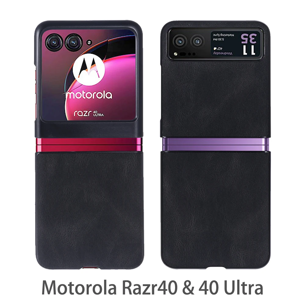 

Classic Business Leather Mb Phone Shell for Motorola Razr40 & 40 Ultra Men's Minimalist Style Design Cover for Moto Razr40Ultra
