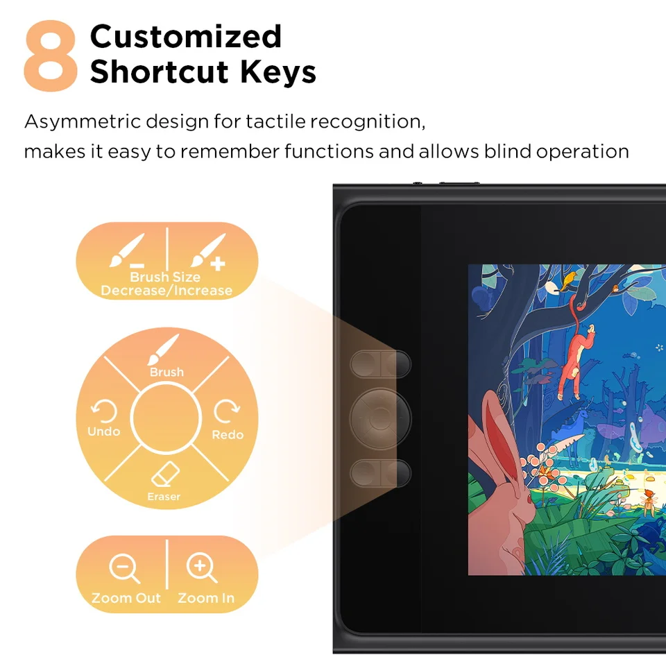 Tavoletta Grafica Ugee UE12 11,6" Con Schermo - 124% SRGB, 8 Tasti, Ideale Per Disegno E Ufficio - Foto 7