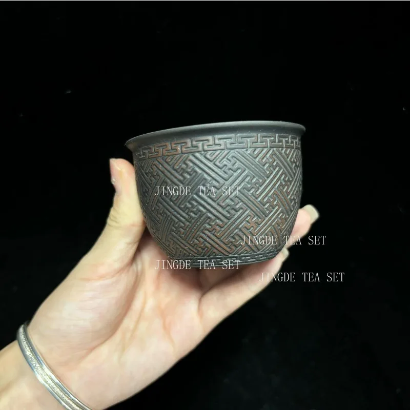 Small capacity purple pottery owner's exclusive cup exquisite high-end kung fu tea set for home guests to drink tea cup