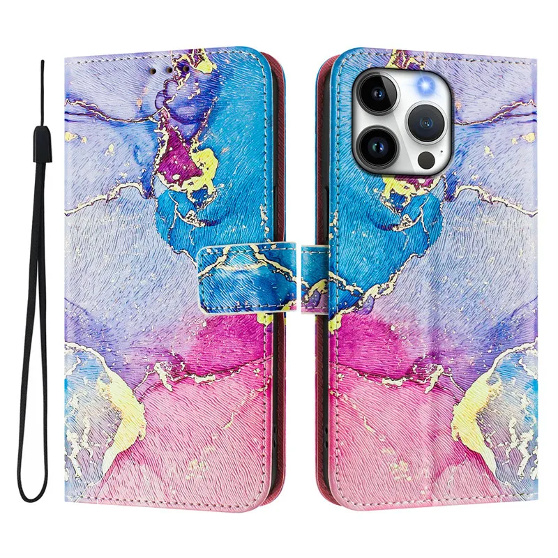 Elegant Leather Flip Wallet Case with Floral Design - Magnetic Closure