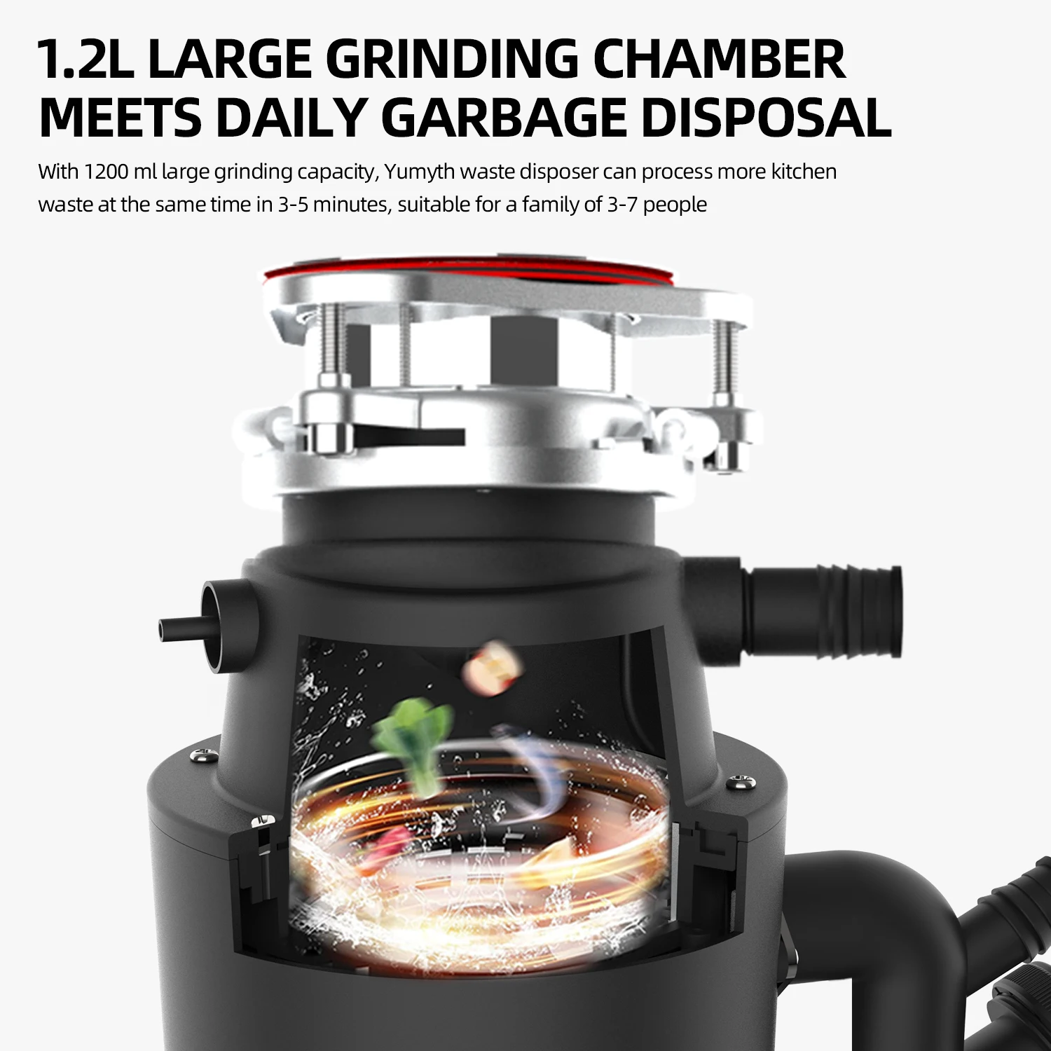 Cheap hot sale DC kitchen food garbage disposal strong power household Food Waste Disposer 3