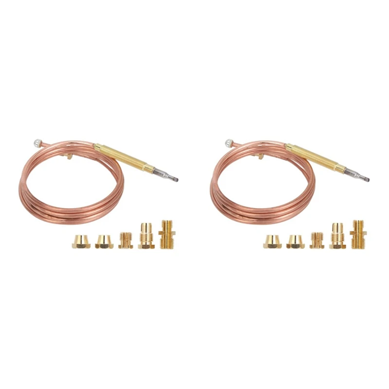 2X Universal Gas Stove Thermocouple With 10Pcs Nuts Heating Gas Burner Replacement Thermocouple Adaptor gas oven ignition parts