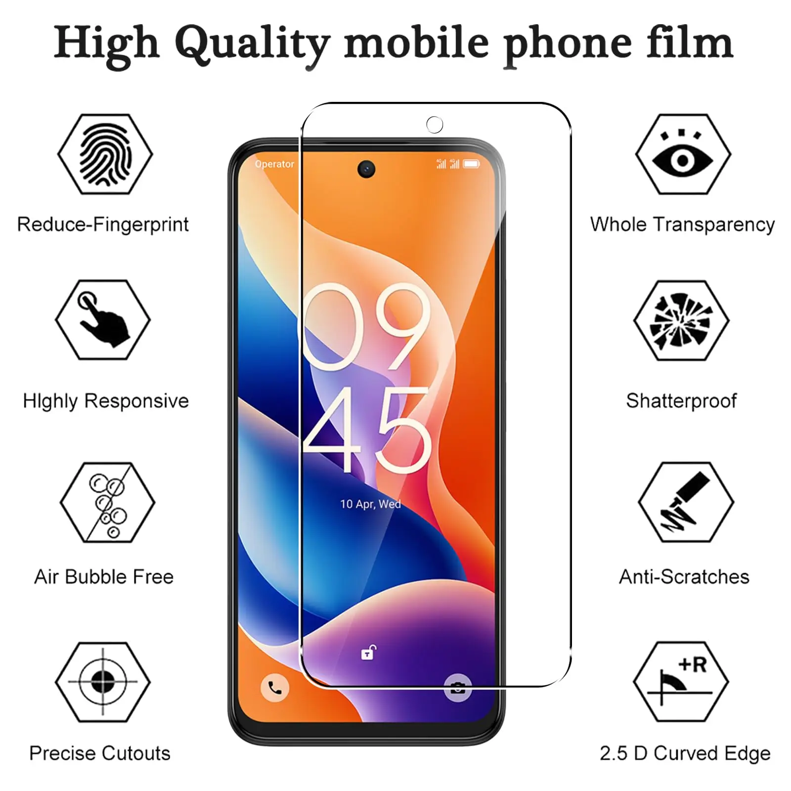 Premium Tempered Glass Screen Protector, 6.7-inch, HD Clarity, 9H Hardness, Anti-Scratch, Case Friendly