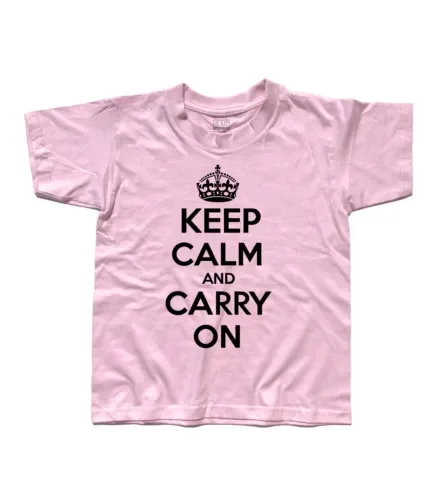 T Shirt Bambino Keep Calm And Carry On England Mods London Maniche Lunghe O Corte