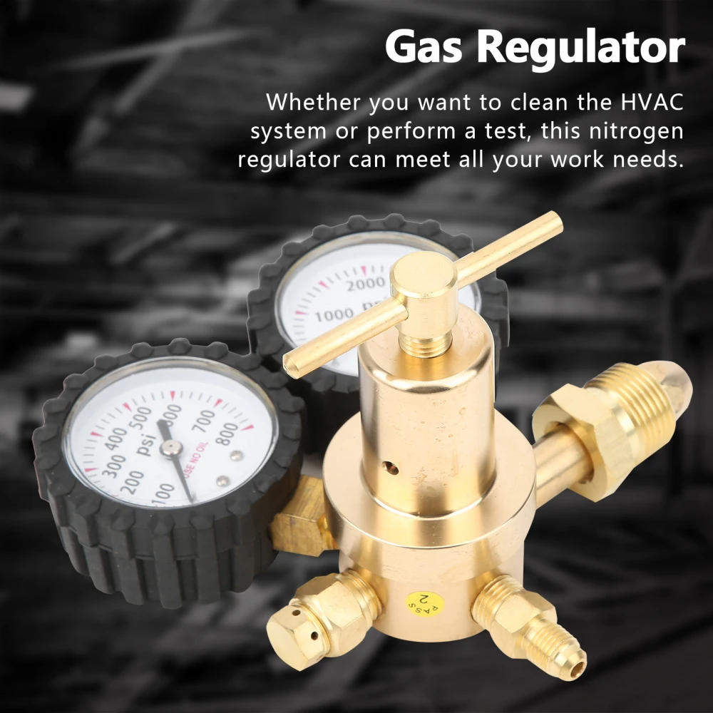 

New Brass Nitrogen Regulator 0-600PSI CGA580 Inlet 1/4inch Flare Output For Pressure Tests Leakage Tests Brazing Soldering Valve