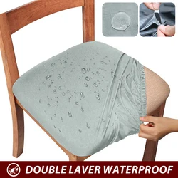 Waterproof Removable Washable Spandex Dining Chair Seat Covers - Available in 13 Solid Colors - 1 Piece (Light Grey)