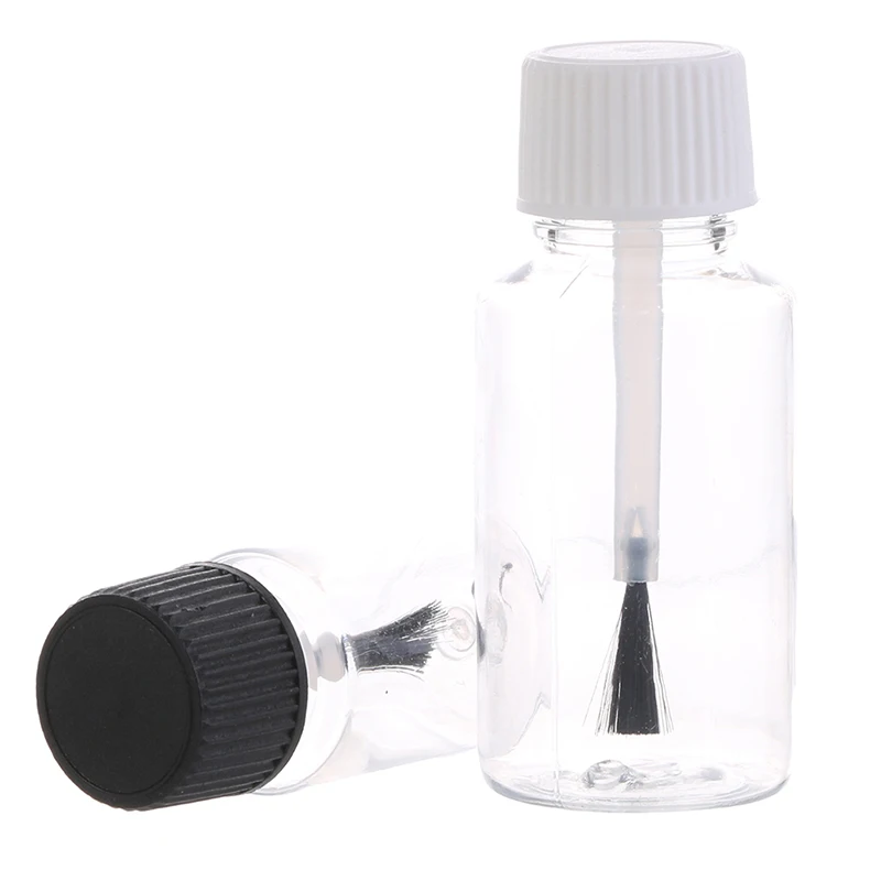 Refillable Nail Bottle 5/10/15/20/30ml Plastic Nail Polish Bottles Liquid Empty Bottle With Brush Cap DIY Craft Clear Refillable Leakproof Storage Jars
