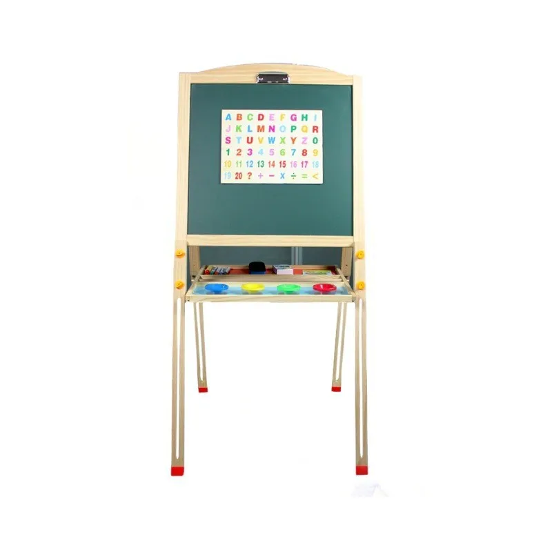 Montessori Wooden Lifting Double-sided Tablet Magnetic Painting Large Drawing Board Sensory Toy Children's Magic Blackboard Gift 2