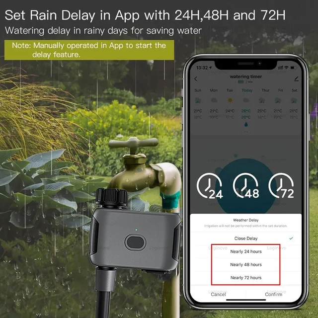 Tuya WIFI Garden Watering Timer Automatic Sprinkle Water Timer Valve Smart Home Automation Irrigation System For Alexa Google 5