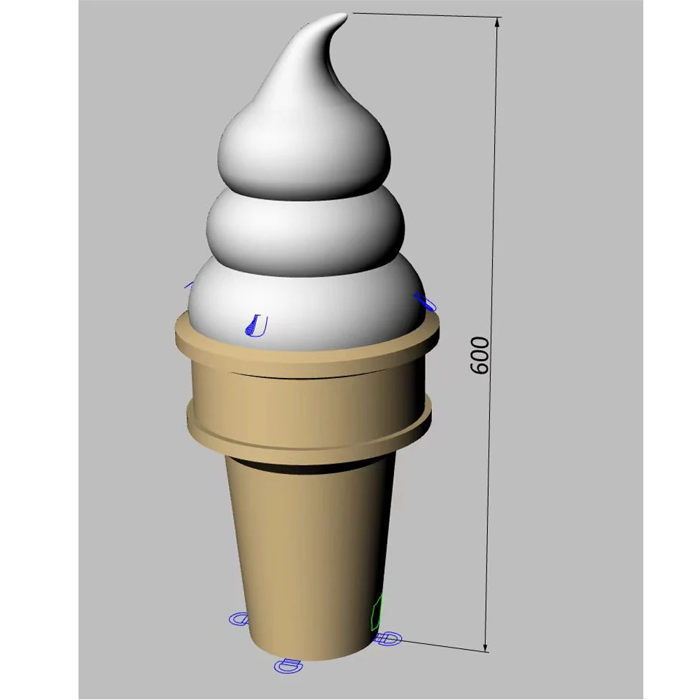 3m-6m Giant Inflatable Ice Cream Cone With Led Lights For Advertising Promotional Inflatable Ice Cream Model 6