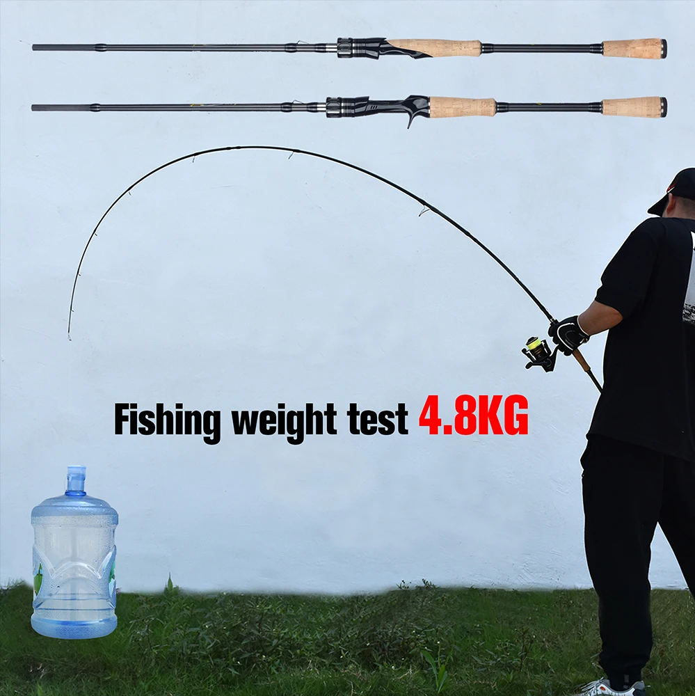 BIUTIFU Spinning Casting Angelrute mit 1,8/2,1/2,4/2,7/3,0/3,3 m Fuji Guide Baitcasting Fast Lure 5-80g für Bass Pike Fishing – Detail 3
