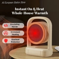 Удобный комнатный портативный электрический обогреватель для зимы — настольный вентилятор с керамическим обогревом PTC, подходит для дома и офиса