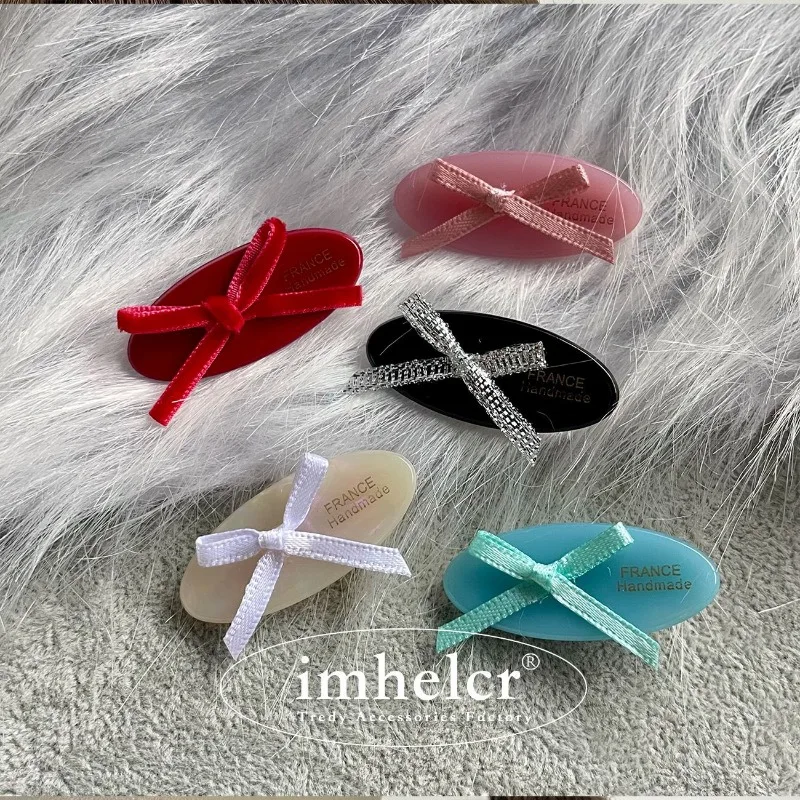 

Korean Sweet Bow Ribbon Acetate Hair Clip for y2k Girls Princess Colored Mini Hairpin Bobby Pin Children Headdress Wholesale