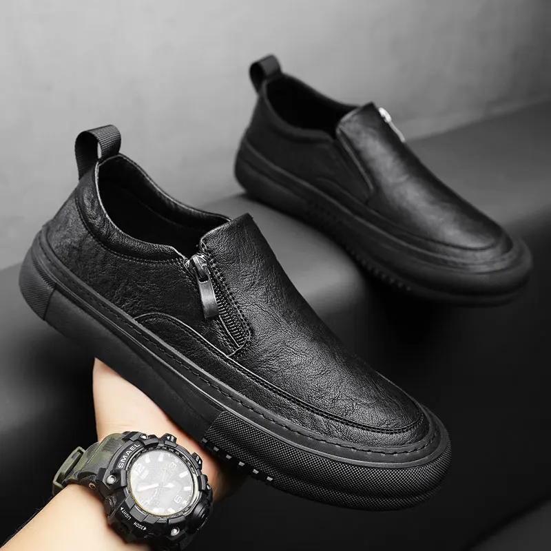 

Loafers for Men zips Shoes Men Casual Leather Shoes Men outdoor fashion Shoes Loafers Leisure Men's Driving Shoes Men Shoes