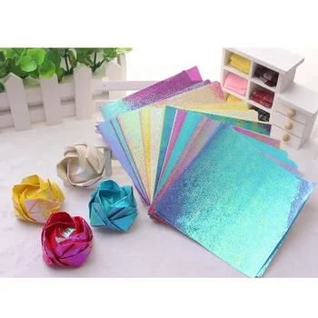 100PCS Glitter Origami Paper Square Set 1