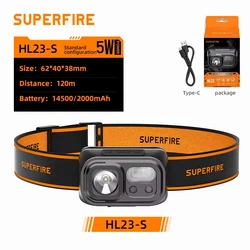 Compact Rechargeable LED Headlamp with Sensor - Ideal for Hiking, Camping, and Work (HL23-S)
