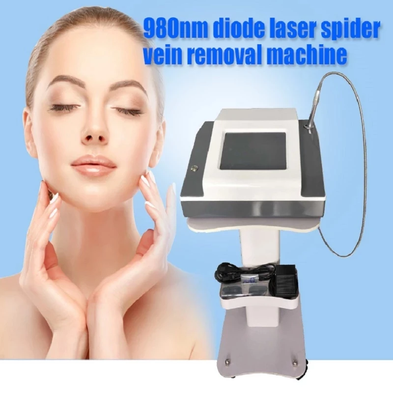 

portable 980nm Diode Red Blood Vessel Vascular Removal Equipment High Quality Spider Vein Treatment Machine with Skin Cooling