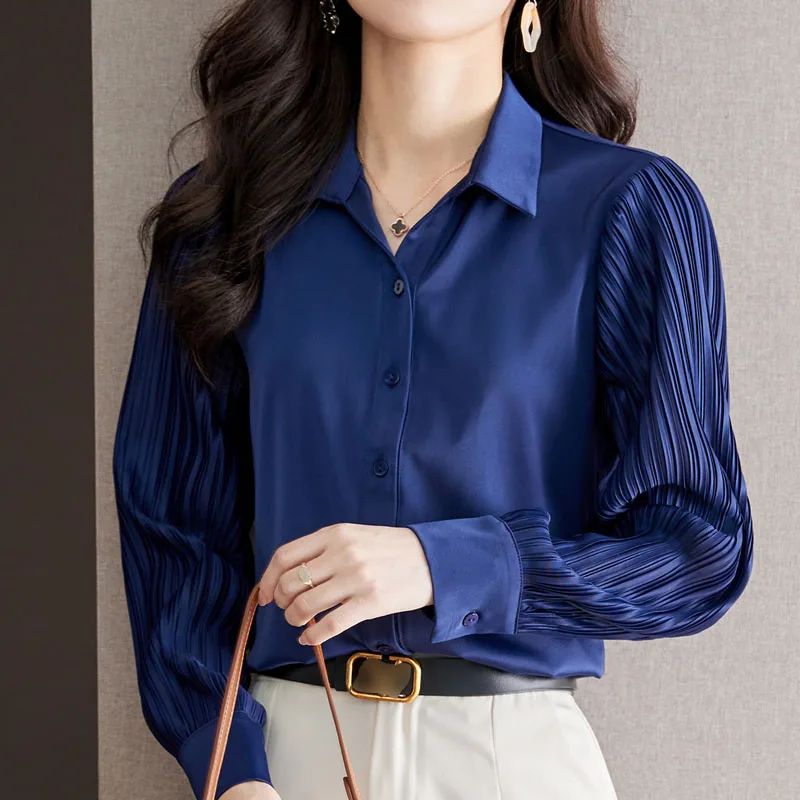 Chemise Soie Bleu Roi Chemise Femme Bleu Electrique Lee Cooper