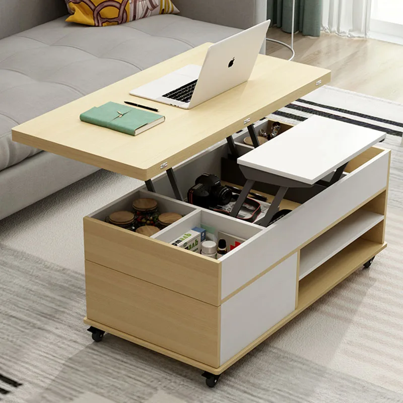 

Bedroom Luxury Coffee Table Trau Modern Lift Up Mesa Lateral Living Coffee Table Minimalist Apartamento Couchtisch Furniture