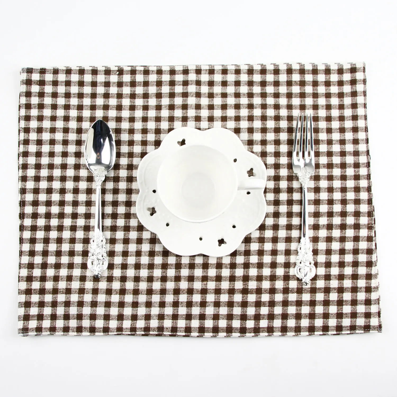 4PCS/Lot 30x40cm Print Cotton Blended Double Layers Cloth Placemats Heat Insulation Mats For Events & Home Use