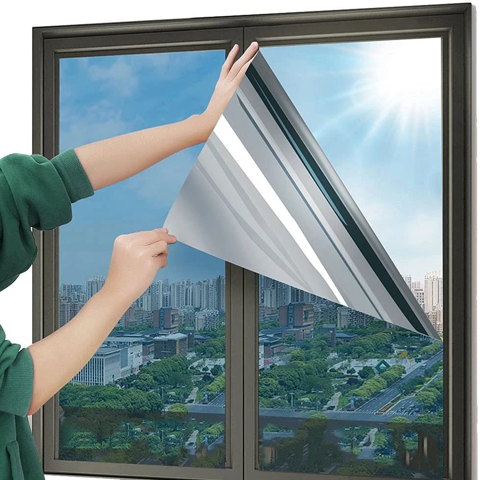 YaJing Película de ventana unidireccional, efecto espejo, cubierta de vidrio tintado para el hogar y la Oficina, de calor reflectante, pegatina de puerta de vidrio Anti UV| | - AliExpress