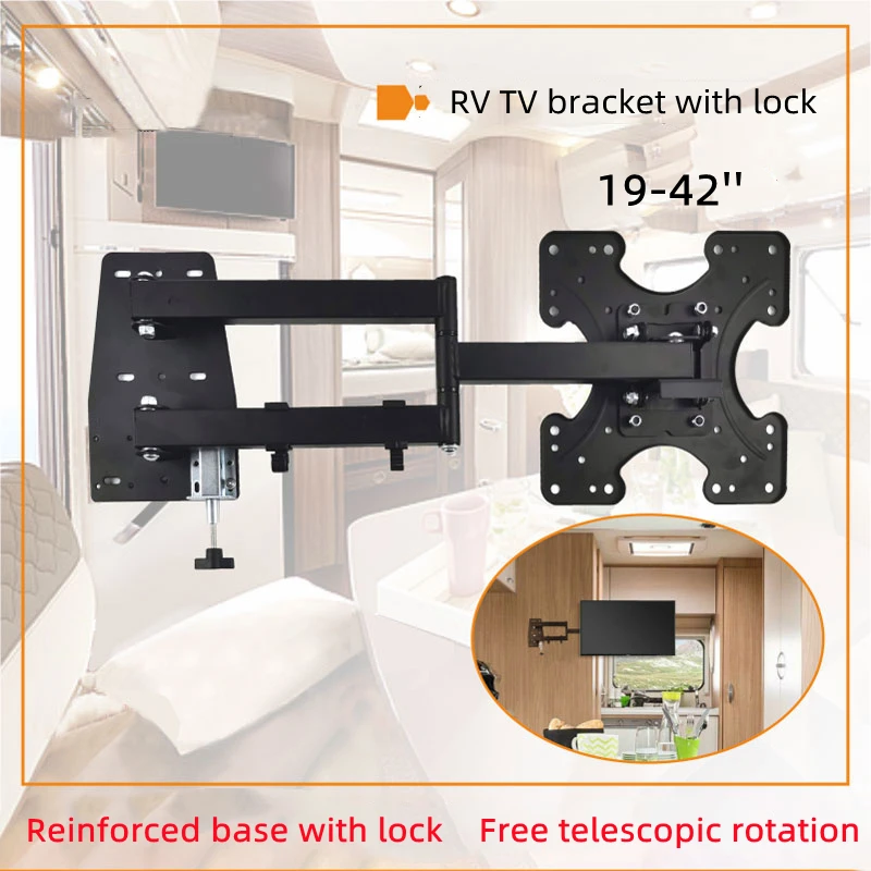 Rv Tv Bracket With Lock Monitor Wall Mount 1942 In Folding Telescopic