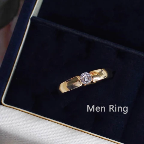 Gold 1 Carats Diamond Ring for Women Men Lovers 14k Gold Jewelry Anillo Silver 925 Jewelry Bague Diamant Bizuteria Rings Set