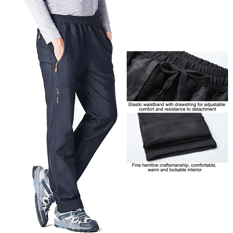 TRVLWEGO Winter Men Hiking Pants Outdoor Camping Travel Women Windproof Snow Breathable Fleece Keep Warm Trekking Trousers