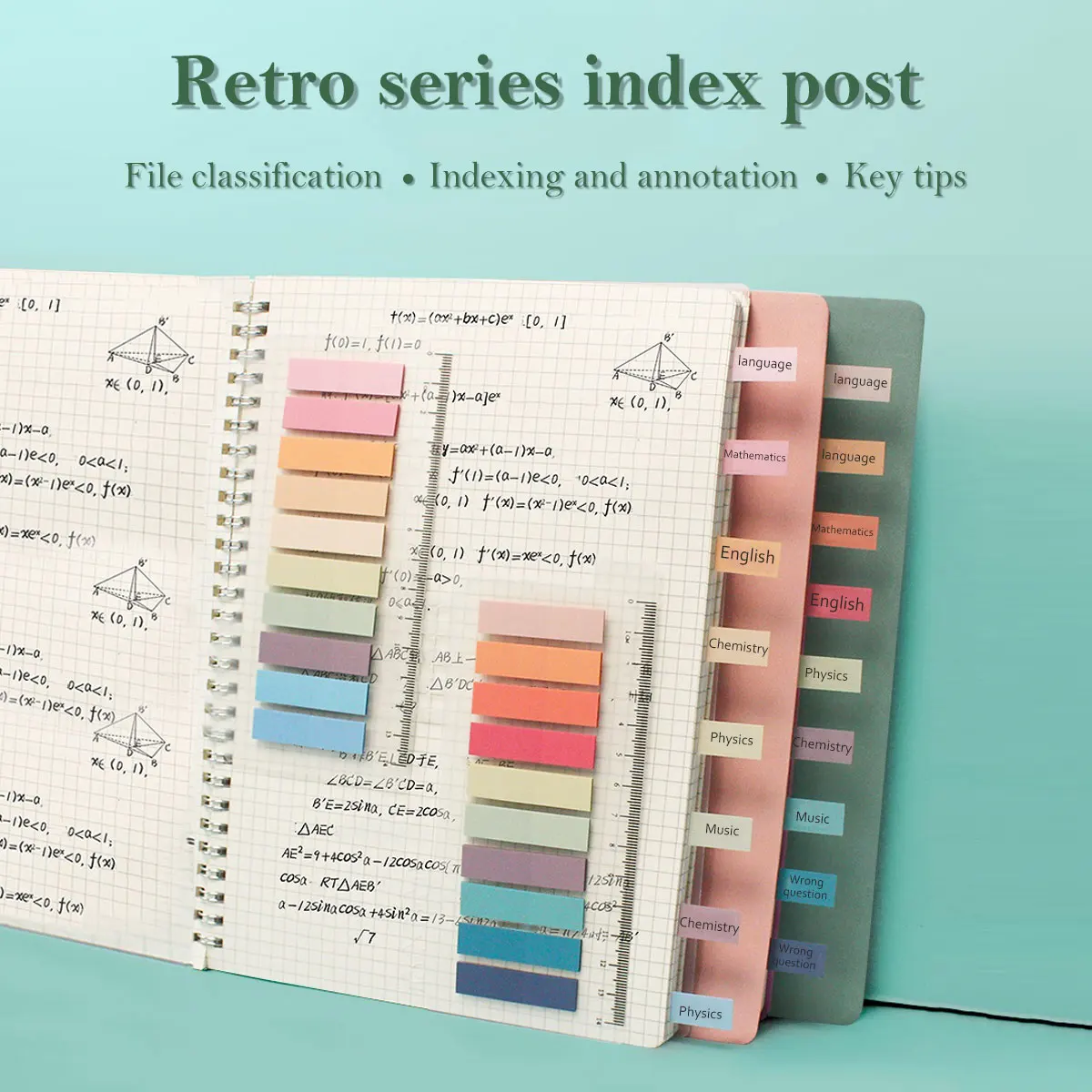 6Pack Sticky Note Tabs 60 Colors Writable Page Sticky Notes Waterproof PET Page Note Planner Stickers Office School
