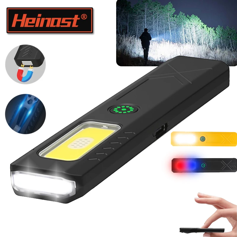 LED porte-clés lampe de poche USB Rechargeable 600Lm Portable EDC Mini torche lumière poche lanterne inondation lampe de travail avec aimant