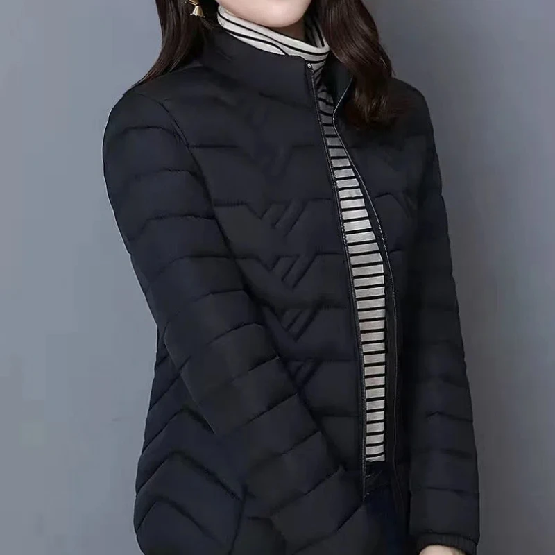 Autumn Winter Down Parkas Cotton Jackets in Large Sizes Appear Women's Clothing Slim Fashion Middle-aged Harajuku Casual Tops - 3