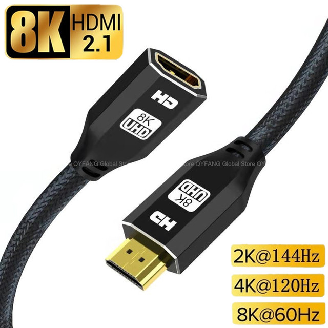 Extender Cable 8K HDMI-Compatible 2.1 Cable Male to Female Cable for HDTV  PS4 Switch HDMI-Compatible Extension