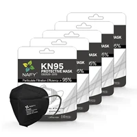 50-200Pcs NAFY 5-Layer Breathable Protective KN95 Face Mask Cup Dust FFP2 Masks Improved Standard GB2626-2019 (Black) 1