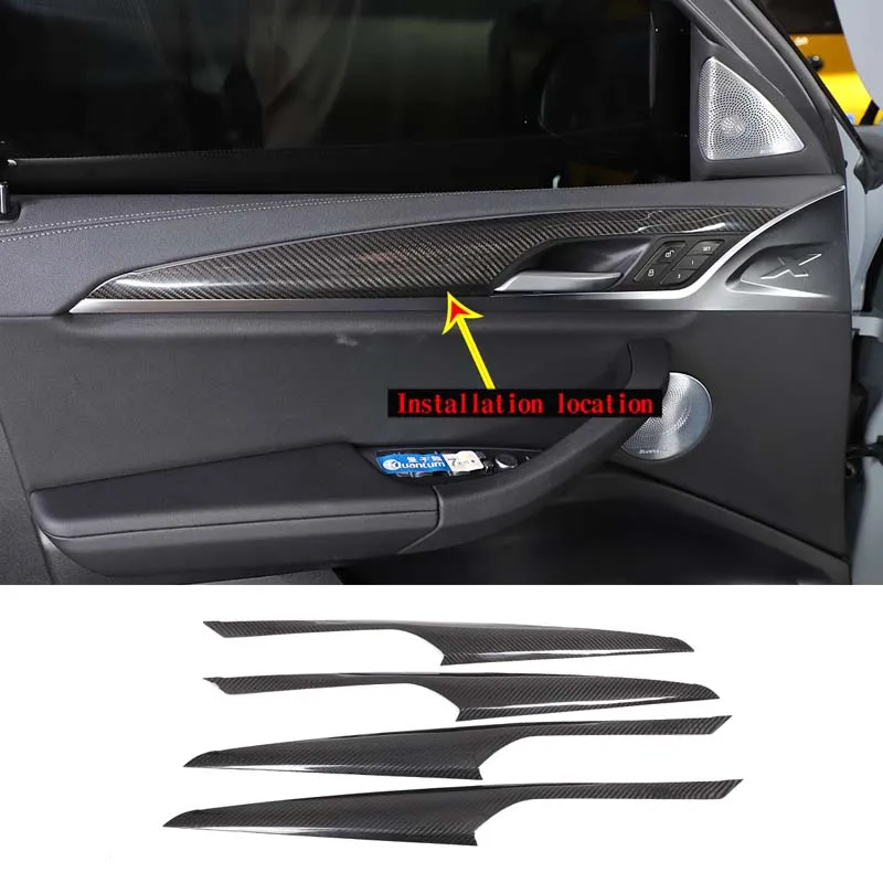 BMW X3 G01 2018 2019 2020 2021 2022 실제 탄소 섬유 내부 도어 장식 패널 개조 자동차 액세서리, 4 개