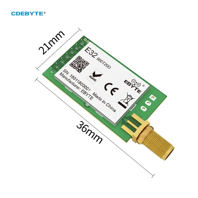 LoRa-módulo inalámbrico de espectro ensanchado, E32, 433MHz, 8686MHz, 915MHz, UART, DIP, SMD, SMA-K, DIY, circuitos integrados IoT