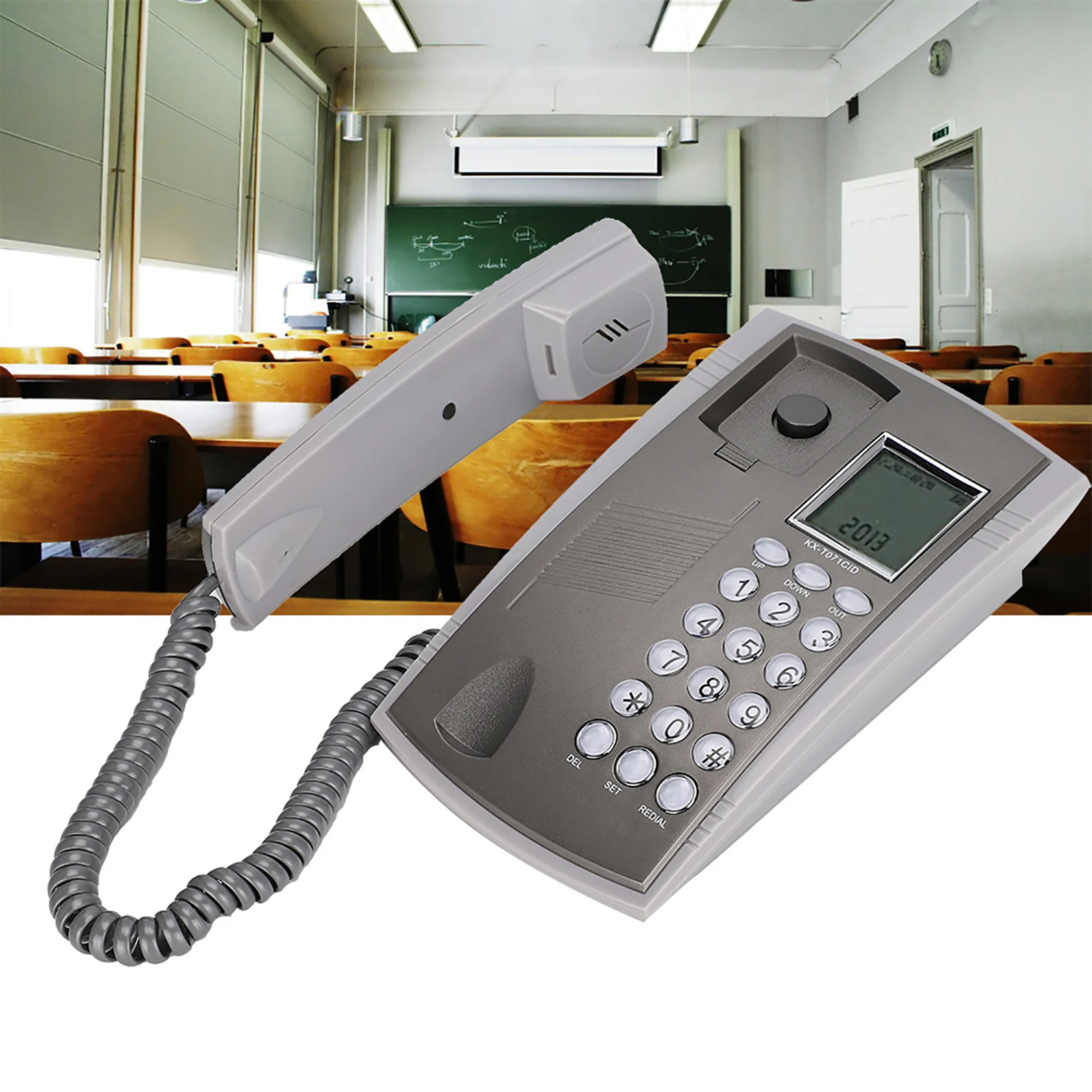 KX T071CID Wall Mount Desktop Corded Telephone Phone Mute Home  Hotel Call Center Gray  Corded Telephone