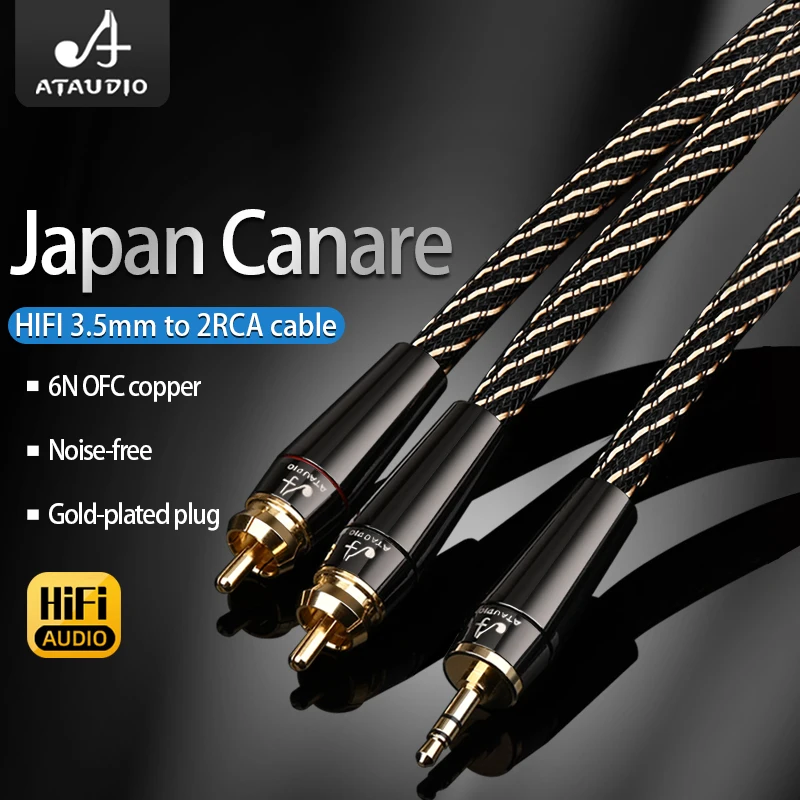 Premium HiFi Stereo Audio Cable - 3.5mm to Dual RCA Connection