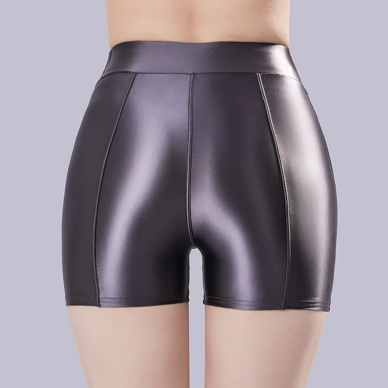 Sexy Women Leggings Shorts Bondage Seamless Slip Shiny Sissy Exotic Pants Lingerie Elastic Hotpants Party Nightwear 2XL