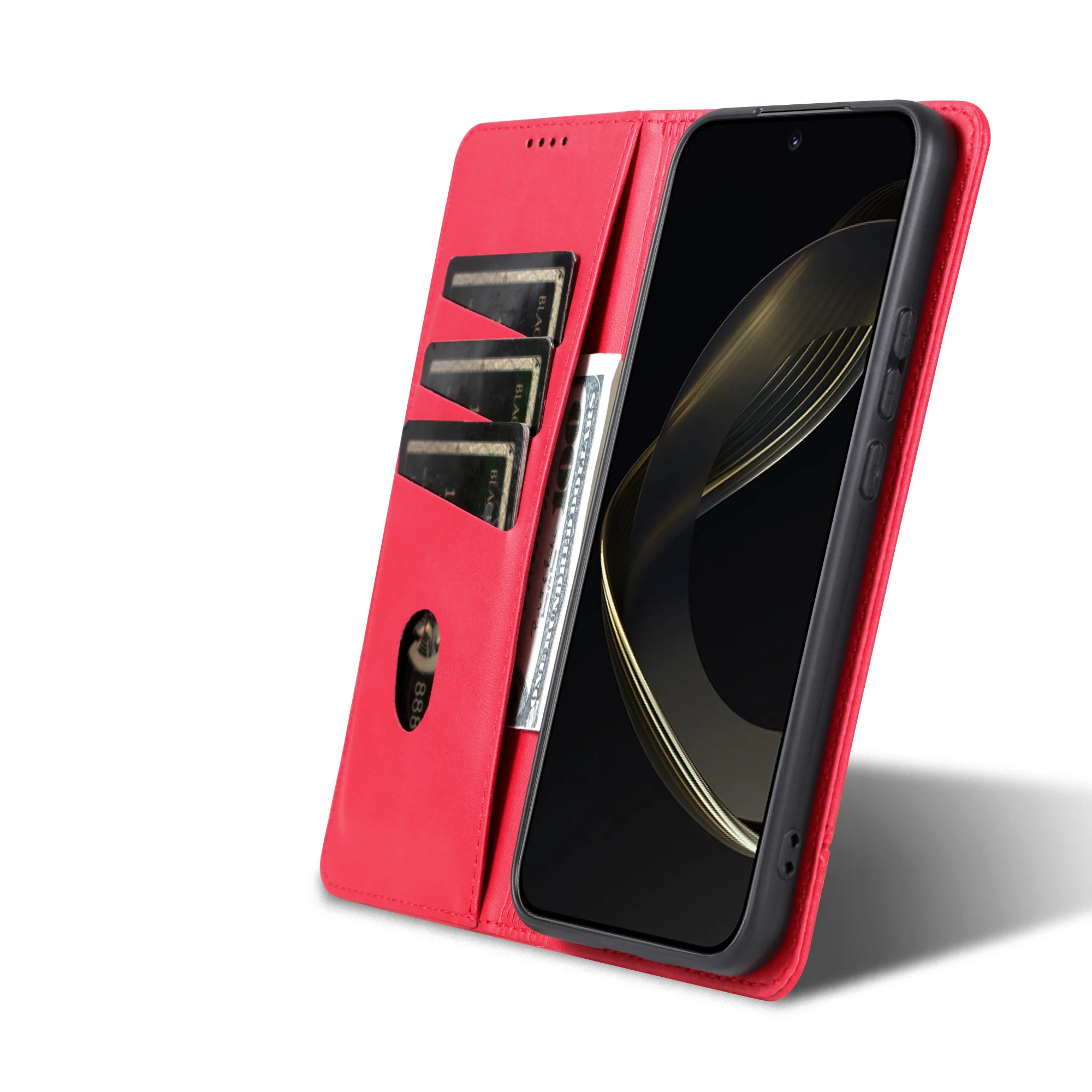 Universal Wallet Phone Case with Card Slots & Stand Functionality